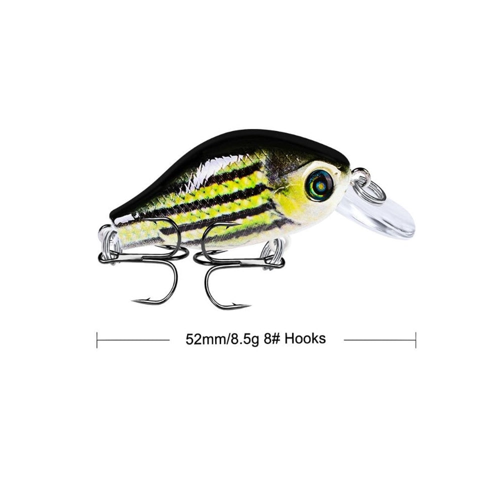 1pcs 52mm 8.5g Crank Fishing Lure Wobbler Floating Artificial plastic Hard Bait Trout Crankbait Bass Pike Japan Fishing Tackle