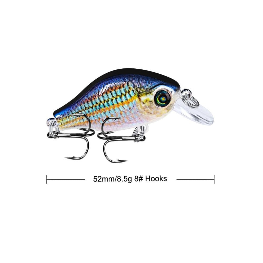 1pcs 52mm 8.5g Crank Fishing Lure Wobbler Floating Artificial plastic Hard Bait Trout Crankbait Bass Pike Japan Fishing Tackle