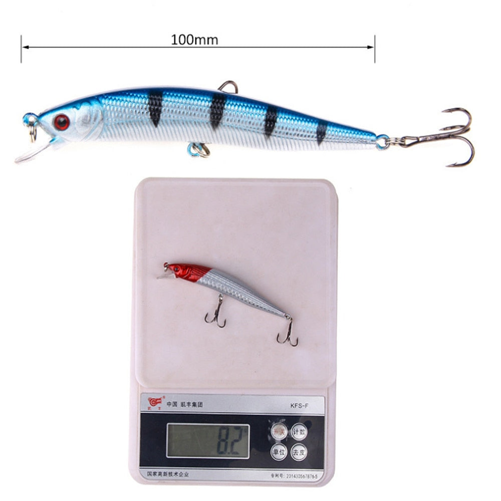 1pcs 8.2g 10cm 10 Colors Hard Bait Minnow Fishing lures Peche Bass Trolling Artificial Hard Bait Crankbait Carp Fishing Tackle