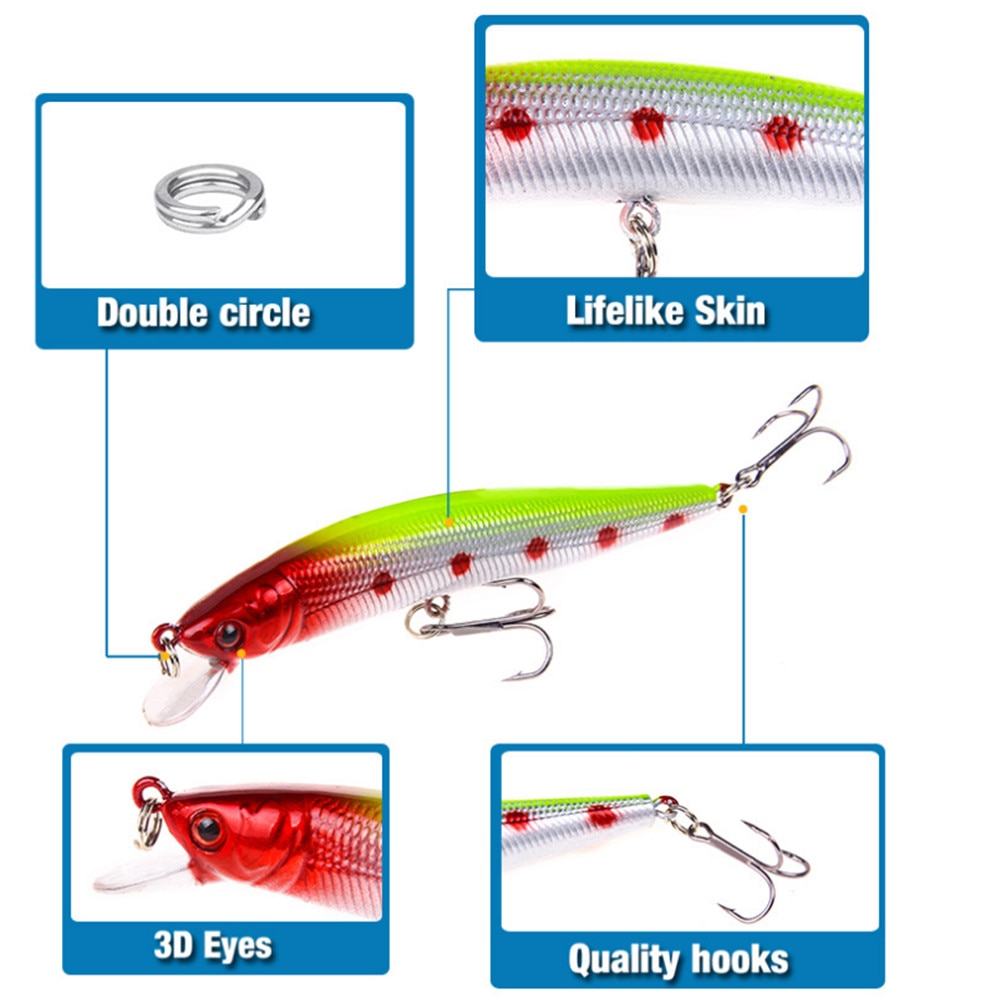 1pcs 8.2g 10cm 10 Colors Hard Bait Minnow Fishing lures Peche Bass Trolling Artificial Hard Bait Crankbait Carp Fishing Tackle