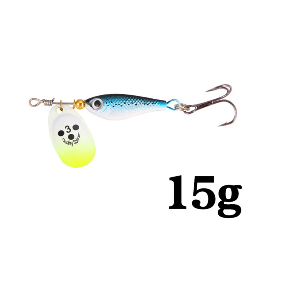 1pcs Rotating Metal Spinner Fishing Lures 11g 15g 20g  Sequins Iscas Artificial Hard Bait Crap Bass Pike Fishing Tackle
