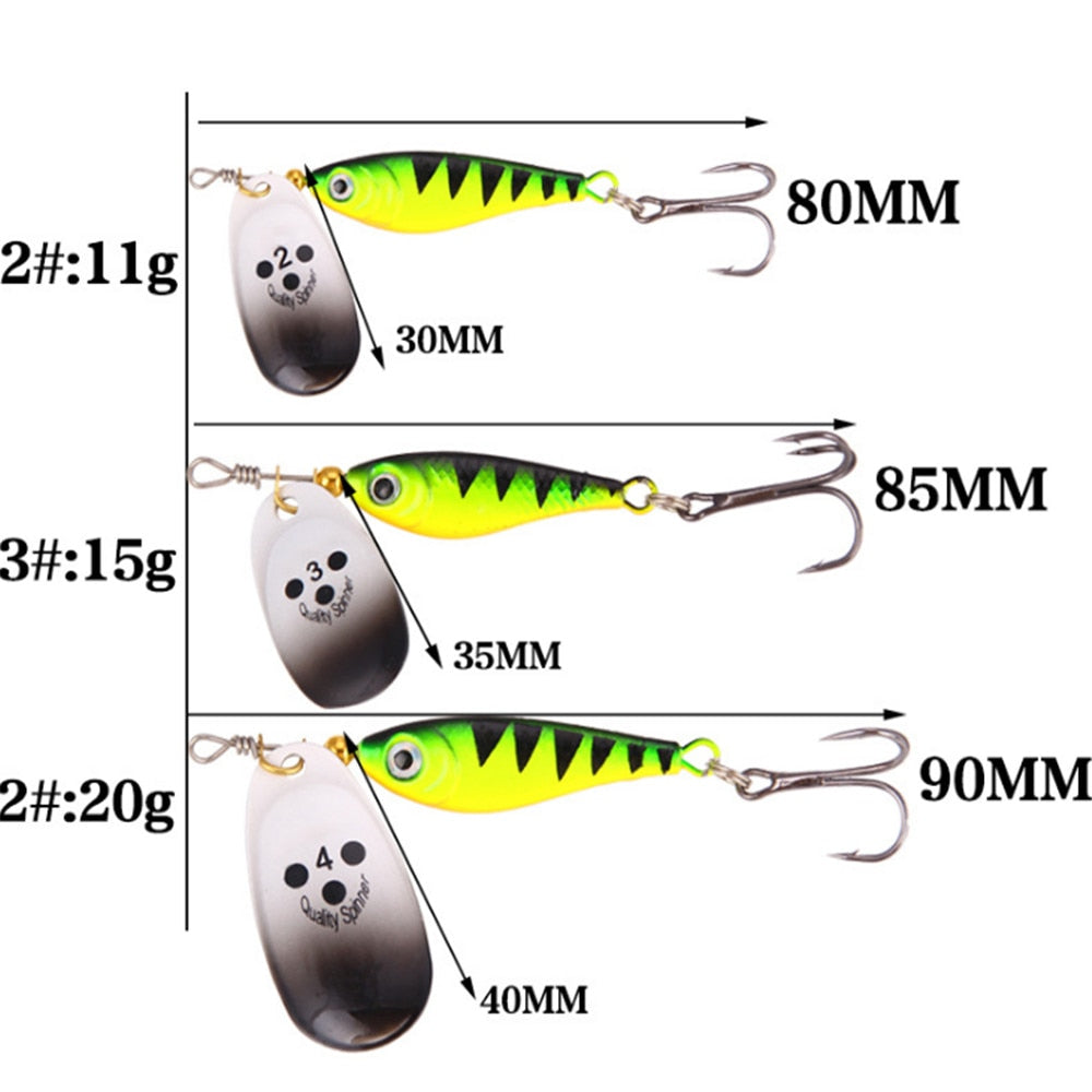 1pcs Rotating Metal Spinner Fishing Lures 11g 15g 20g  Sequins Iscas Artificial Hard Bait Crap Bass Pike Fishing Tackle