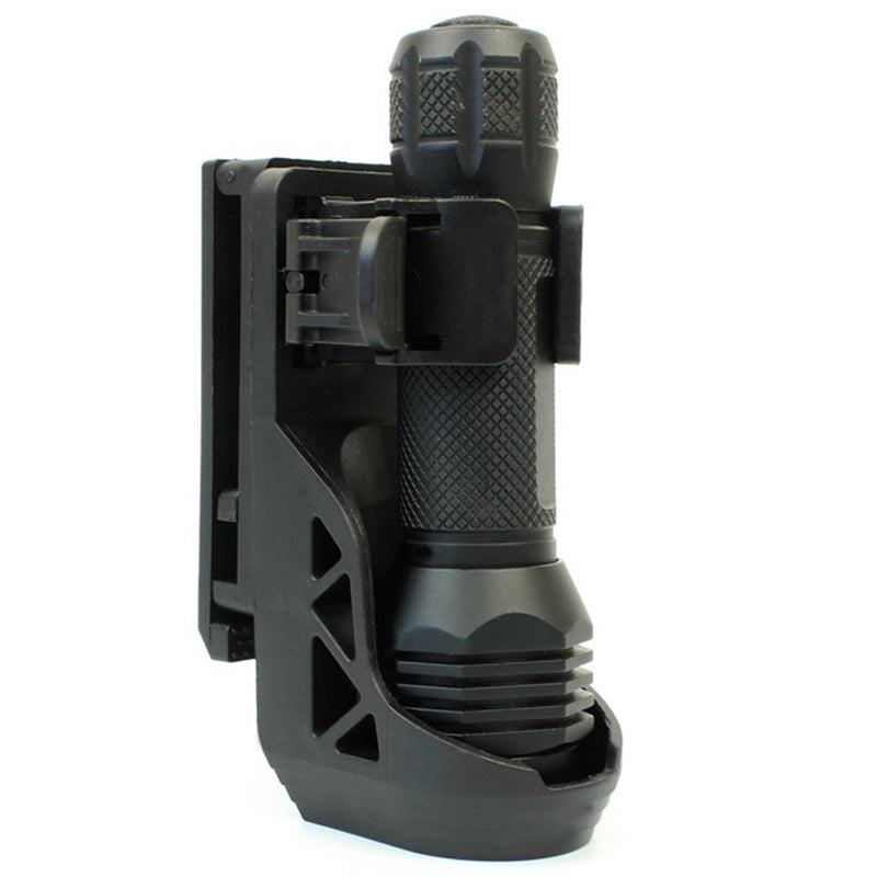 1pcs Tactical Flashlight Holster with Lever Side Lock System Set General Torch 360° Rotating Plastic
