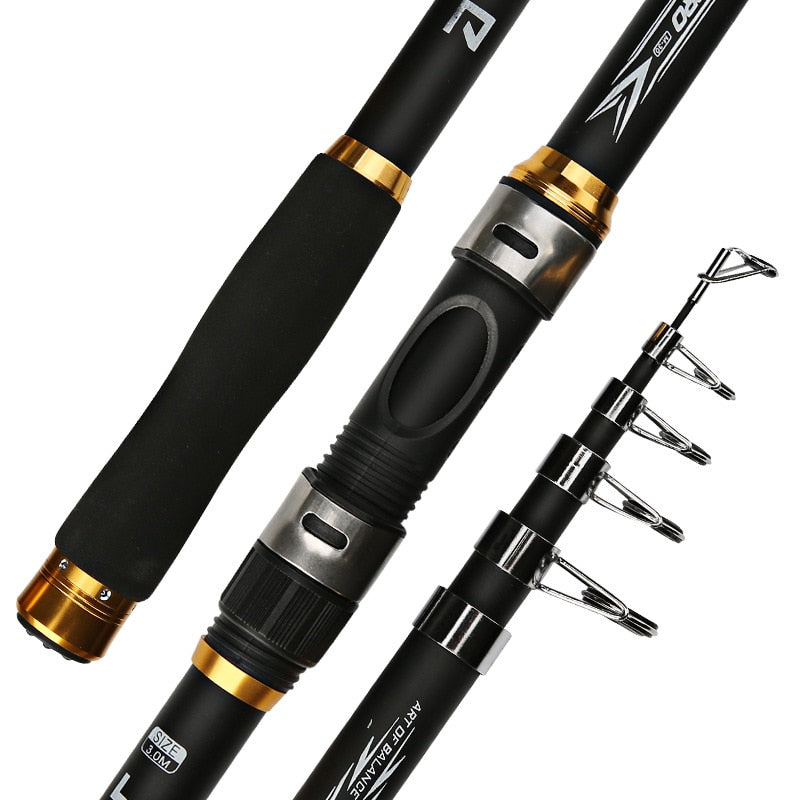 2.1M -3.6M Carp Fishing Rod feeder Hard FRP Carbon Fiber Telescopic Fishing Rod Fishing Pole