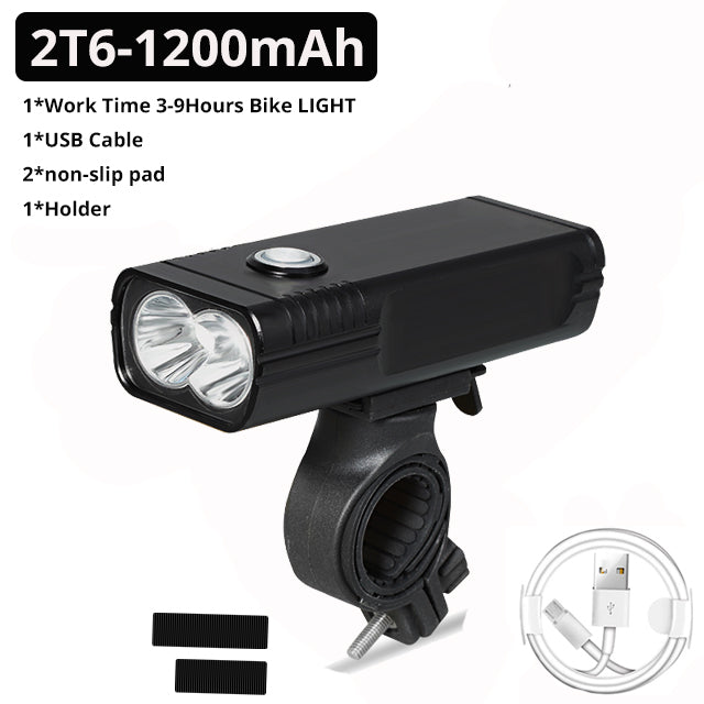20000Lums Bicycle Light L2/T6 USB Rechargeable 5200mAh Bike Light IPX5 Waterproof LED Headlight