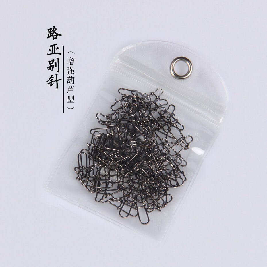 2017 Hot 100pcs/lot bearking nice Snap Fishing Barrel Swivel Safety Snaps Hooks Fishhook Fishing Tackle Box Accessory tool lures