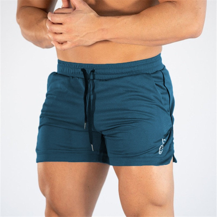 Fitness Bodybuilding Shorts Man Summer Gyms Workout Male Breathable Mesh Quick Dry Sportswear Jogger