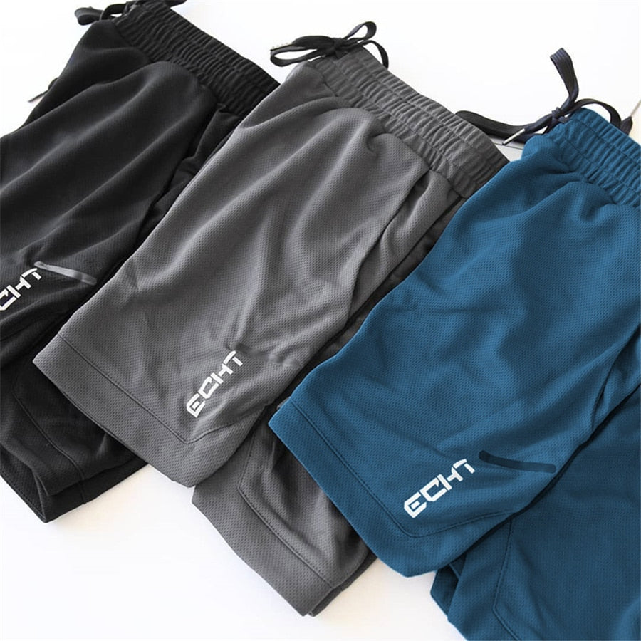 Fitness Bodybuilding Shorts Man Summer Gyms Workout Male Breathable Mesh Quick Dry Sportswear Jogger