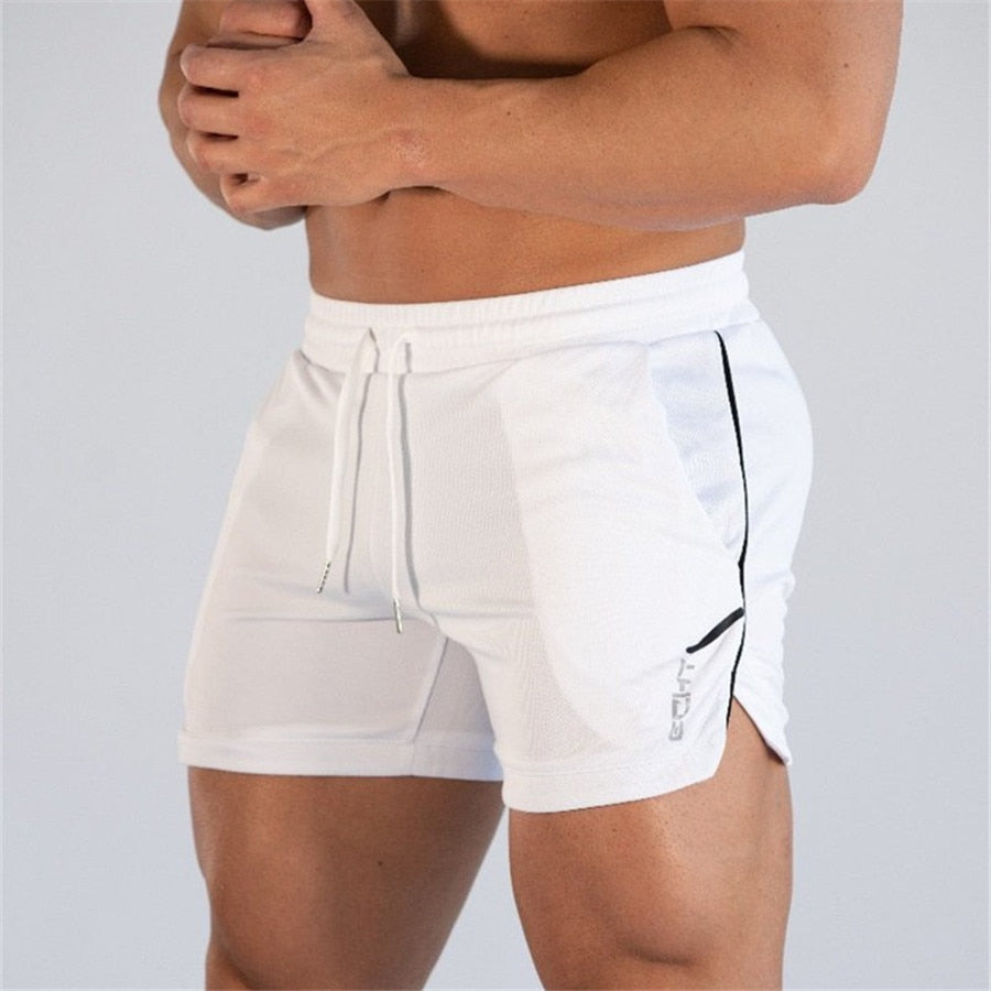 Fitness Bodybuilding Shorts Man Summer Gyms Workout Male Breathable Mesh Quick Dry Sportswear Jogger