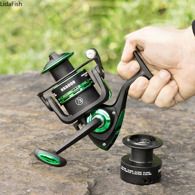 High Speed Double Spool Spinning Fishing Reel 5.1:1/5.2:1 Gear Ratio Carp Fishing Reels Left/Right Hand