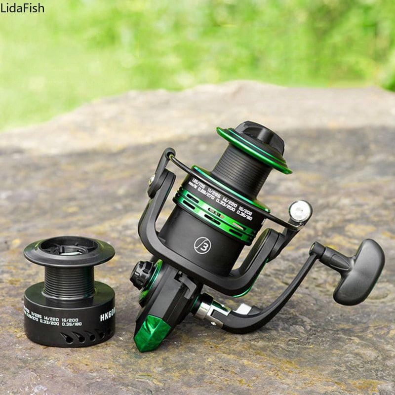 High Speed Double Spool Spinning Fishing Reel 5.1:1/5.2:1 Gear Ratio Carp Fishing Reels Left/Right Hand