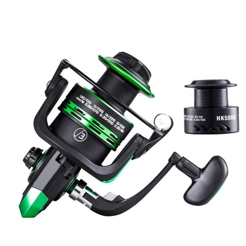 High Speed Double Spool Spinning Fishing Reel 5.1:1/5.2:1 Gear Ratio C