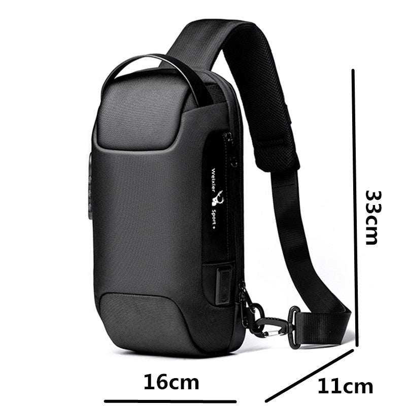 2020 Men's Waterproof Oxford Multifunction Crossbody Bag Anti-theft Shoulder Bags Short Trip
