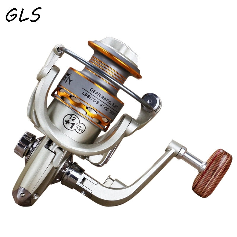 Fishing coil Wooden handshake 12+ 1BB Spinning Fishing Reel Professional Metal Left/Right Hand  Fishing Reel Wheels