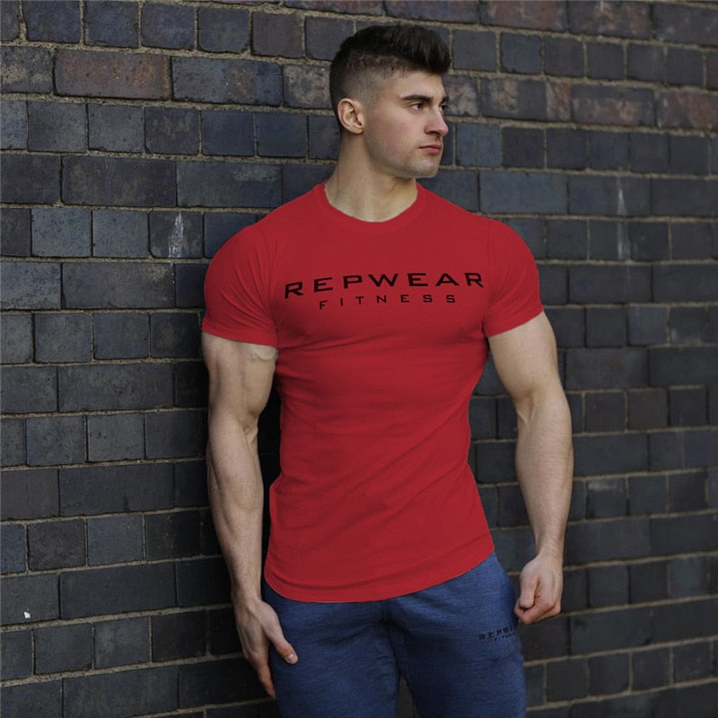 Summer men shirt gym fitness men t-shirt brand clothing Sports t shirt male print short sleeve