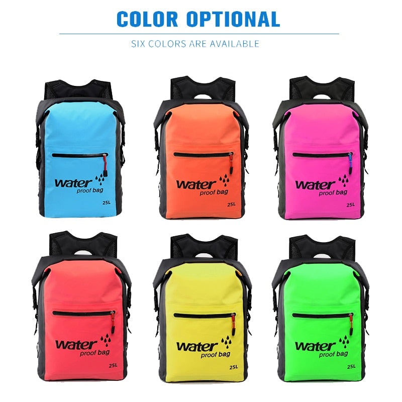 25L Outdoor Waterproof Swimming Bag Backpack Bucket Dry Sack Storage Bag Rafting Sports Kayaking
