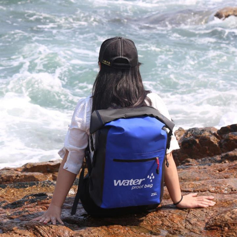 25L Outdoor Waterproof Swimming Bag Backpack Bucket Dry Sack Storage Bag Rafting Sports Kayaking
