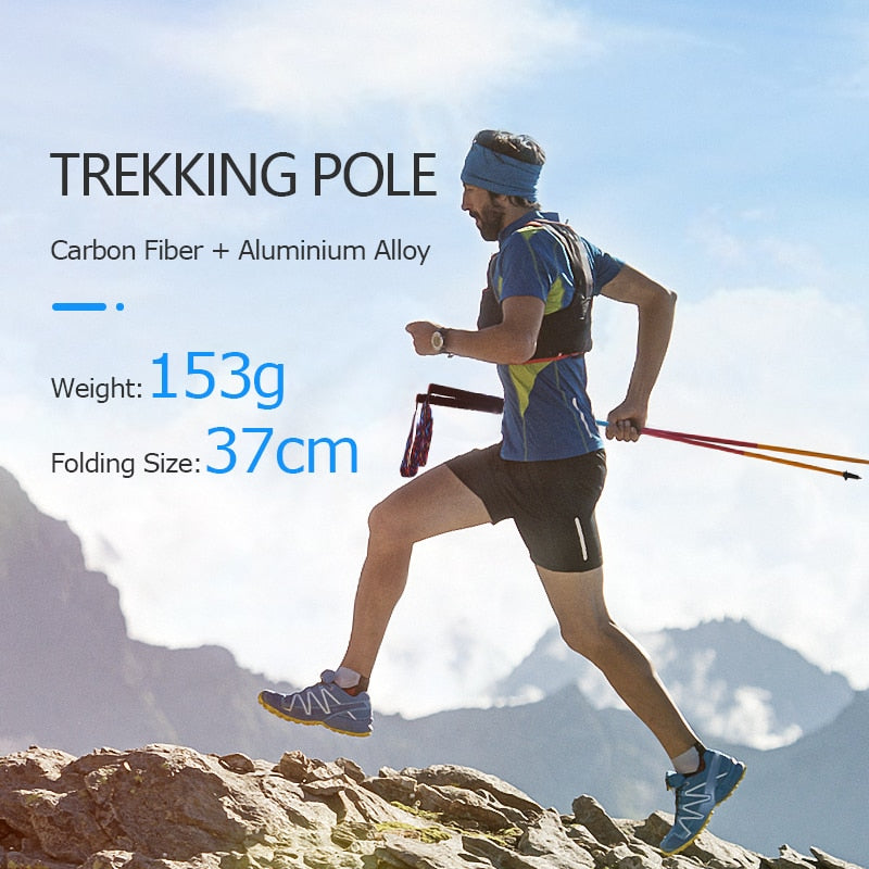 2PCS Lightweight Folding Collapsible Quick Lock Trekking Pole Hiking Pole