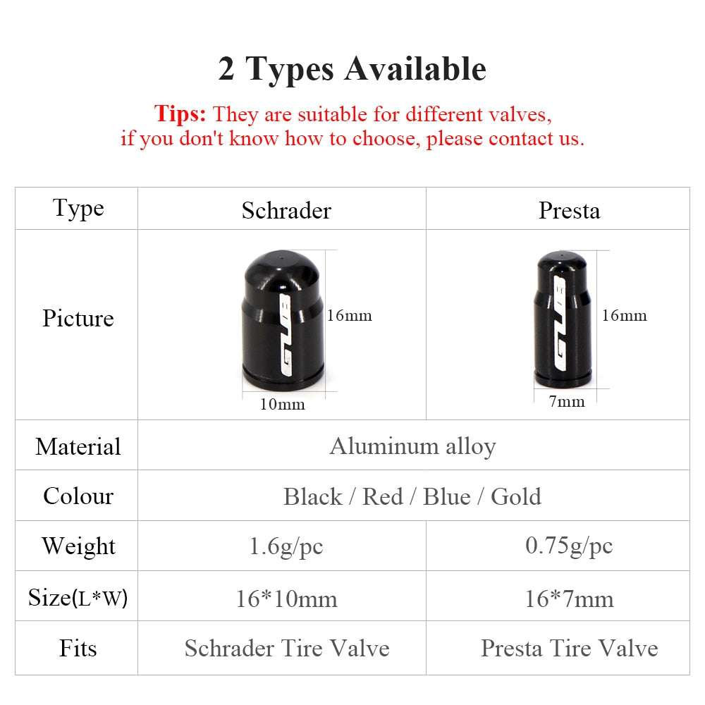 2pcs Aluminum Bicycle Tire Valve Cap Ultralight Mountain Road Bike Tyre Cap Schrader/Presta Tire
