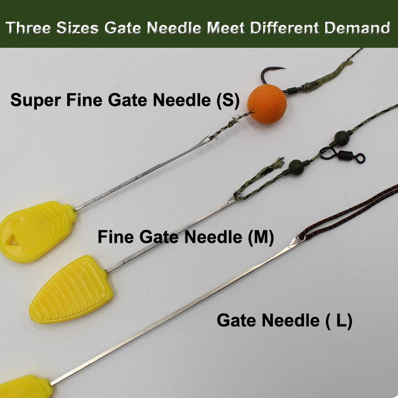 3pcs Carp Fishing Rigging Tool Crochet Hook Stringer Needles Combo Boillie Drill Needle for Fishing Lure Baits Kit Set Tackle