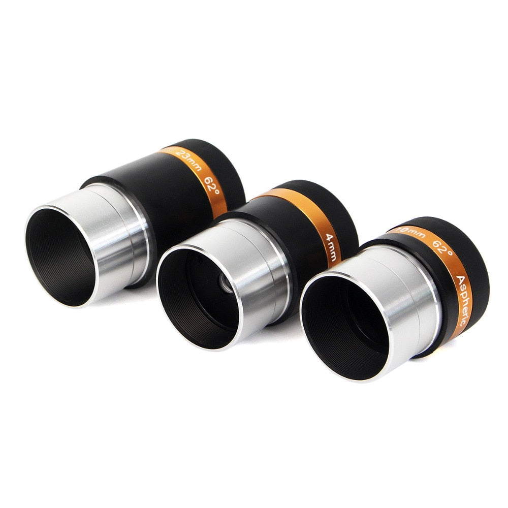 3pcs 1.25" Aspheric Eyepiece Telescope HD Wide Angle 62 De 4/10/23mm Fully Coated