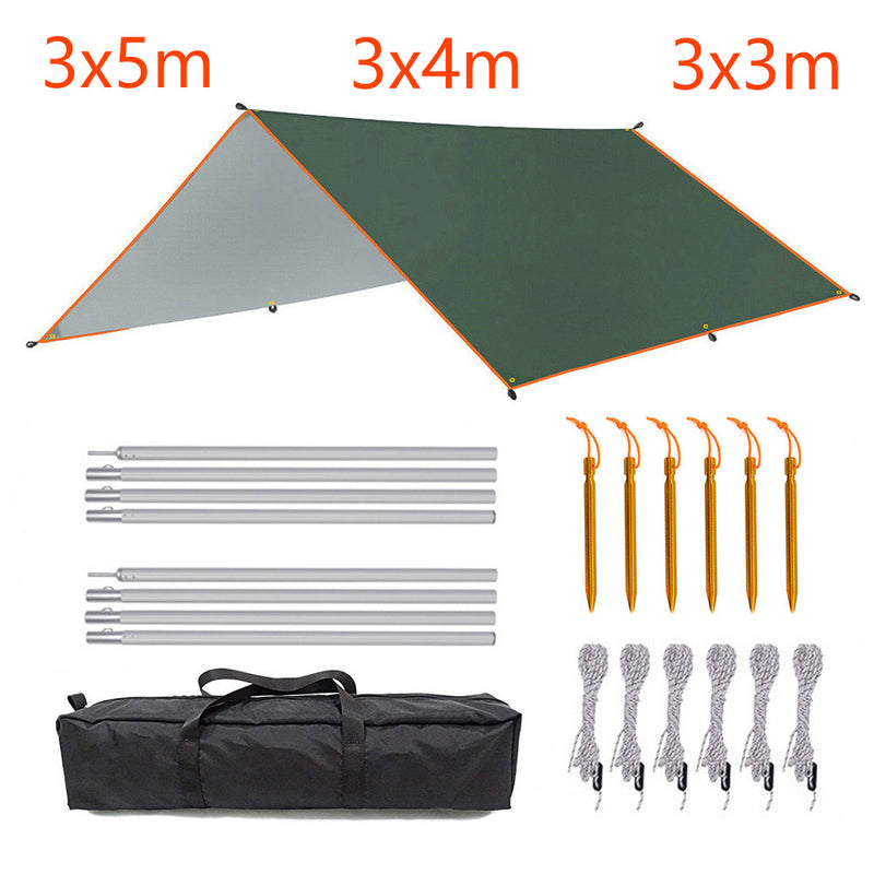 Awning Waterproof Tarp Tent Outdoor Camping Sun Shelter Canopy Sunshade