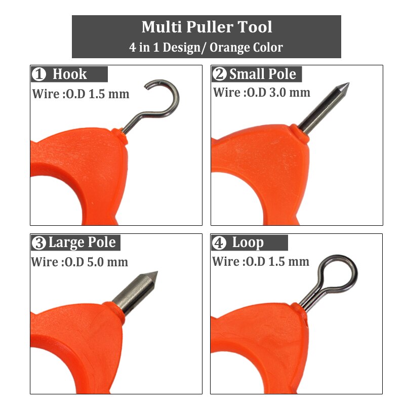 4 in 1 Multi Puller Tool Carp Fishing Line Knotting Knotless Knot Tool for Carp Rig D Rig Making Accessories Fishing Tackle Toos