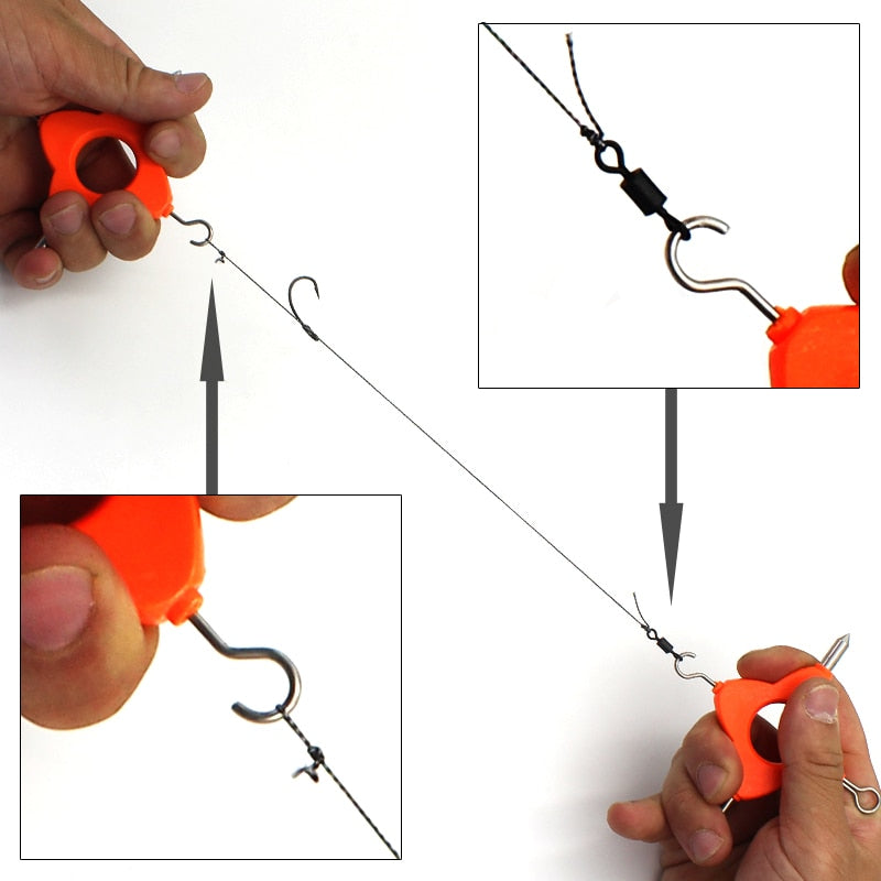 4 in 1 Multi Puller Tool Carp Fishing Line Knotting Knotless Knot Tool for Carp Rig D Rig Making Accessories Fishing Tackle Toos