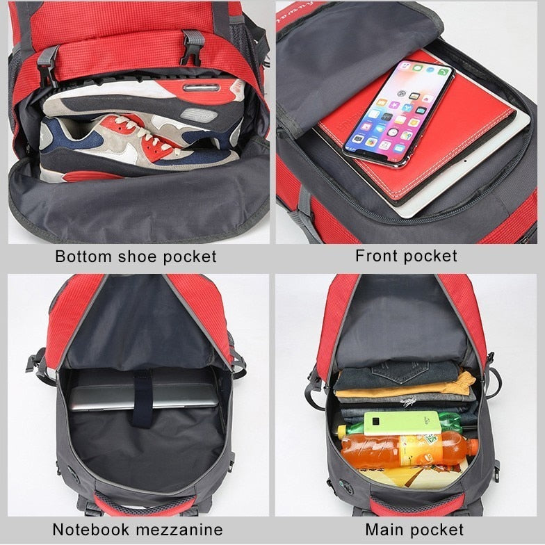 40L/60L Waterproof Outdoor Travel Backpack Camping Trekking Bag For Man Woman Climbing Hiking