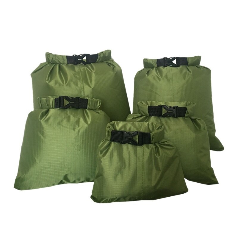 5 Pcs/Set Outdoor Swimming Waterproof Bag Camping Rafting Storage Dry Bag With Adjustable Strap Hook
