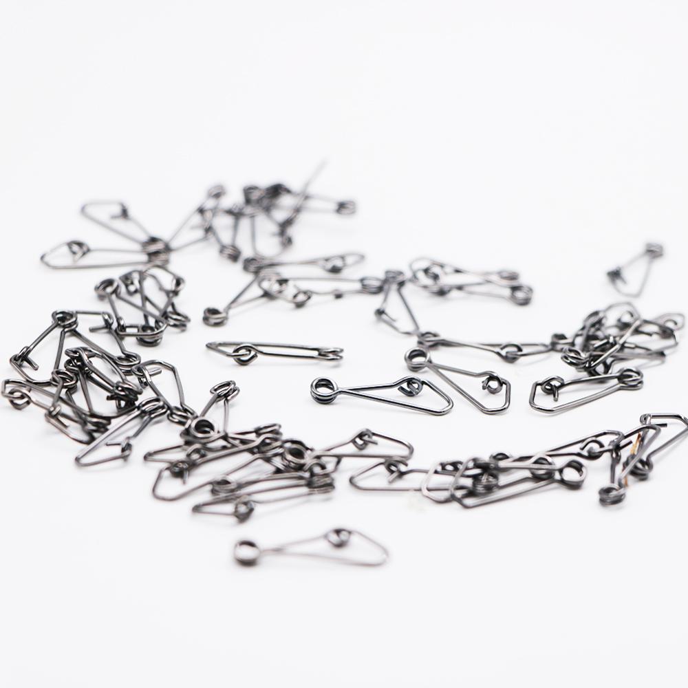 50-100pcs/Box Stainless Steel Swivel Fishing Snap Clip Hook Connector Rolling Swivel Rive Fishing Accessories Fish Tool