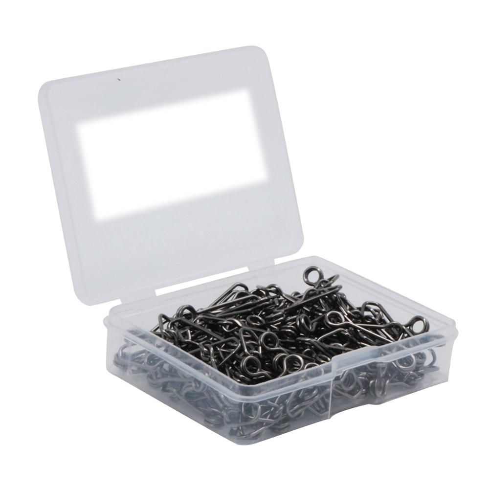 50-100pcs/Box Stainless Steel Swivel Fishing Snap Clip Hook Connector Rolling Swivel Rive Fishing Accessories Fish Tool