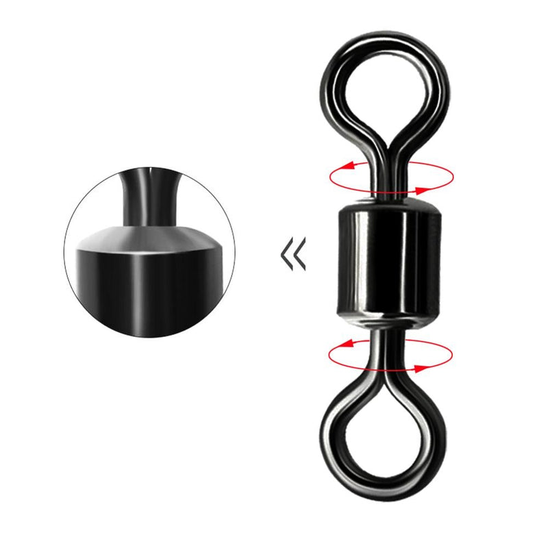 50-100pcs/box Fishing Barrel Bearing Rolling Swivel Solid Ring LB Lures Connector 9 Size Fishing Tackle Accessories Fish Tool