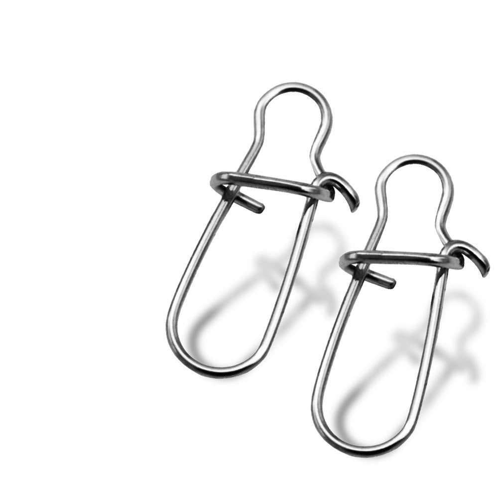 50/100pcs/box Fishing Snap Connectors Stainless Steel Safety Snaps Fast Clips Lock Fishing Tackle Hooks Ring Tool Swivel Snap