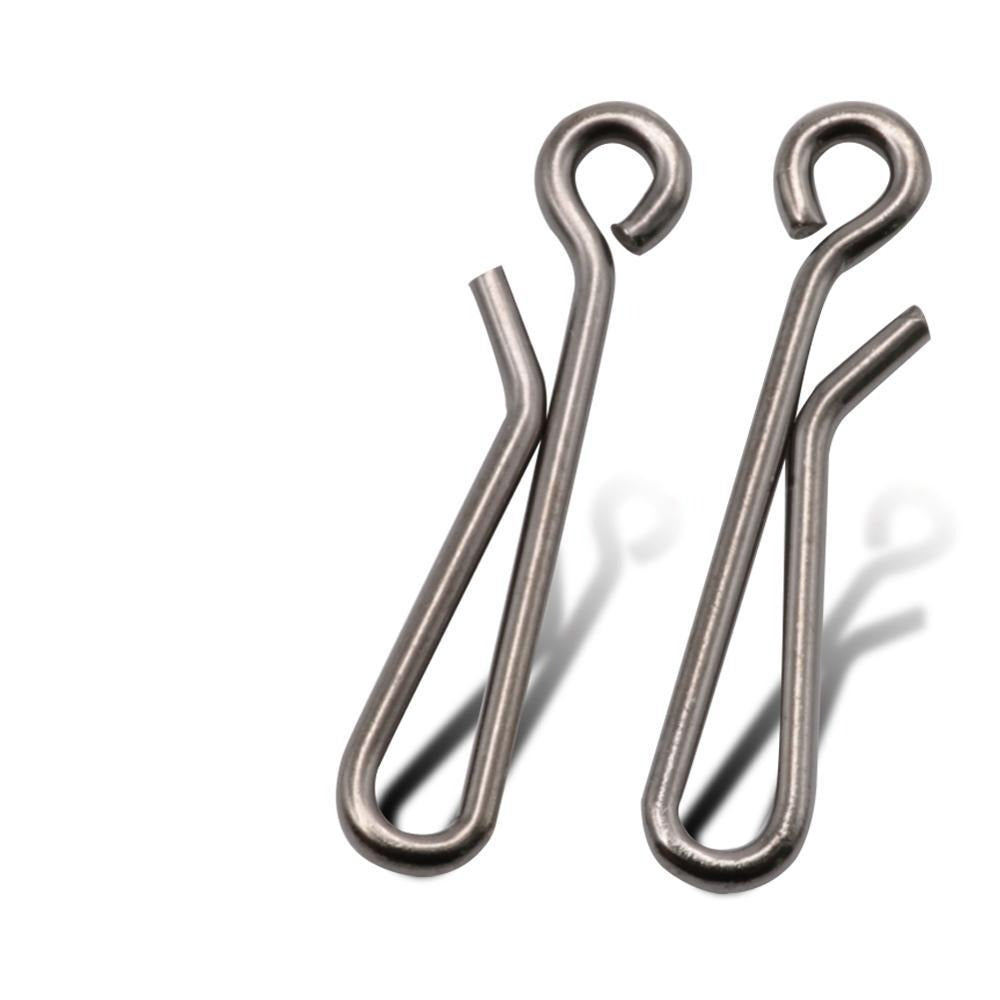 50-100pcs/box Stainless Steel Hook Fast Clip Lock Snap Swivel Solid Rings 0#-4# Safety Snaps Fishing Hook Connector Hook Tool