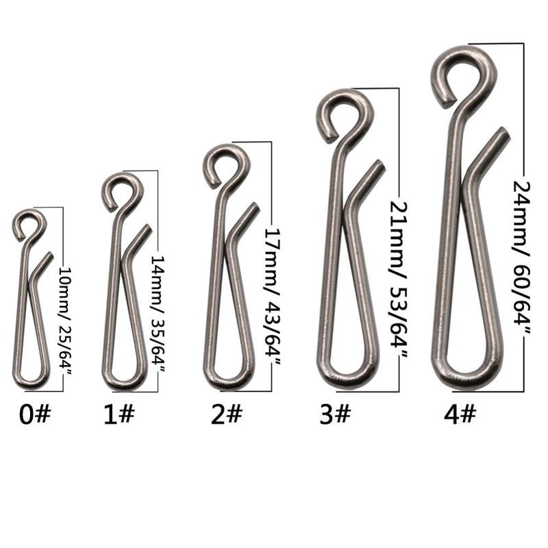 Quickly Connect Fishing Hooks with 50pcs Fast Clip Lock Snap Swivel Rings