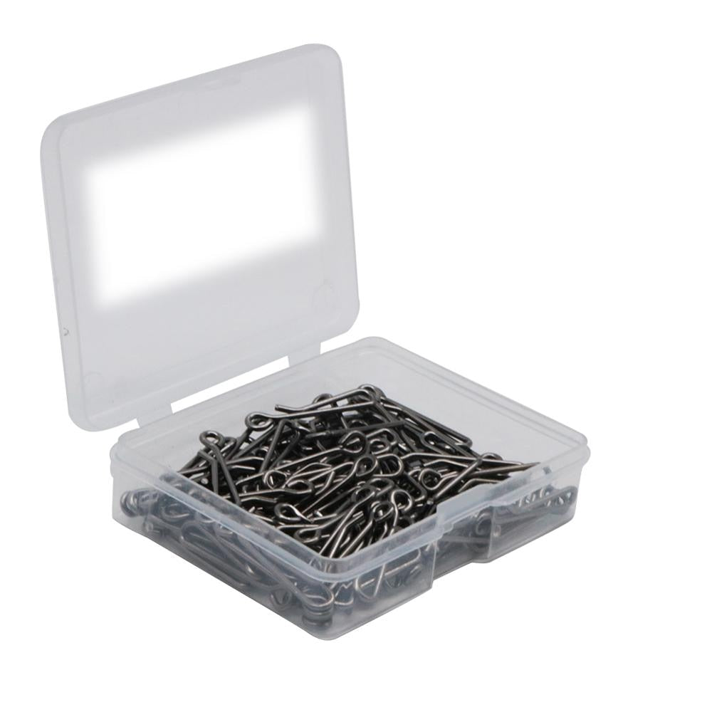 50-100pcs/box Stainless Steel Hook Fast Clip Lock Snap Swivel Solid Rings 0#-4# Safety Snaps Fishing Hook Connector Hook Tool