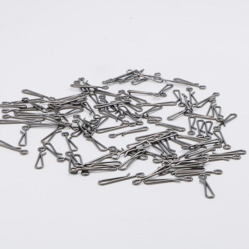 50-100pcs/box Stainless Steel Hook Fast Clip Lock Snap Swivel Solid Rings 0#-4# Safety Snaps Fishing Hook Connector Hook Tool