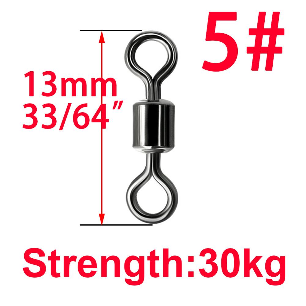 50pcs Ball Bearing Swivel Solid Ring Fishing Connector Barrel Rolling Swivel Lure Goods For Fishing Sea Fishing Accessories Tool