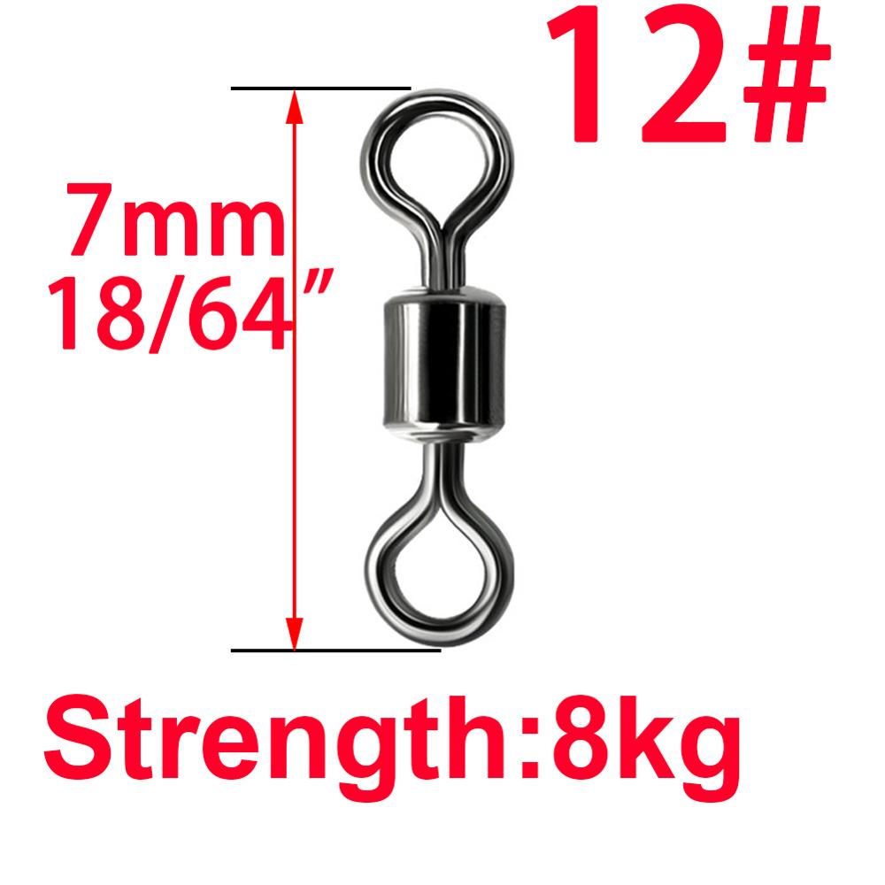 50pcs Ball Bearing Swivel Solid Ring Fishing Connector Barrel Rolling Swivel Lure Goods For Fishing Sea Fishing Accessories Tool