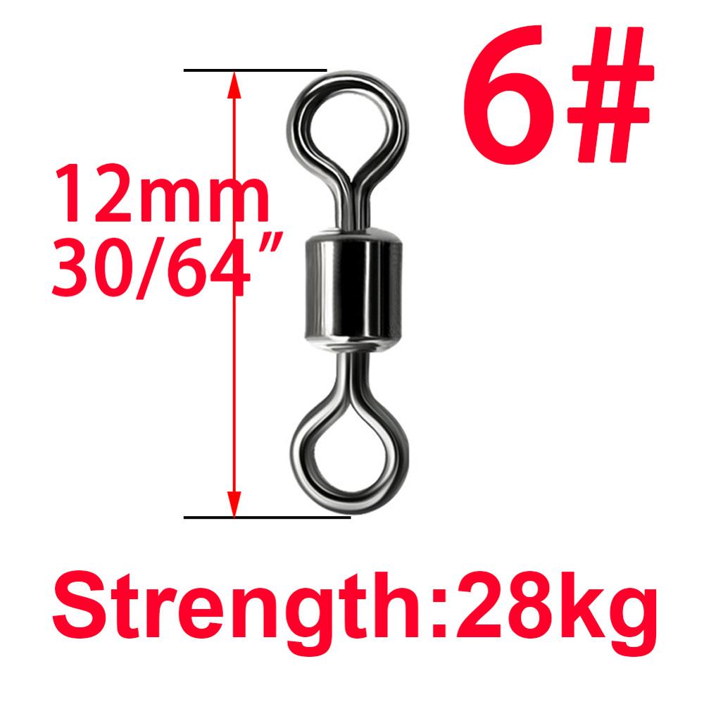 50pcs Ball Bearing Swivel Solid Ring Fishing Connector Barrel Rolling Swivel Lure Goods For Fishing Sea Fishing Accessories Tool