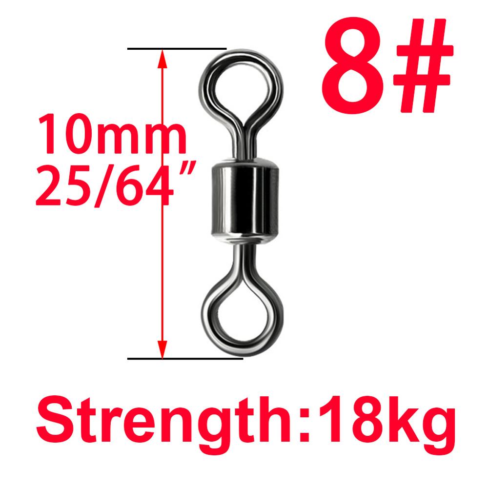 50pcs Ball Bearing Swivel Solid Ring Fishing Connector Barrel Rolling Swivel Lure Goods For Fishing Sea Fishing Accessories Tool