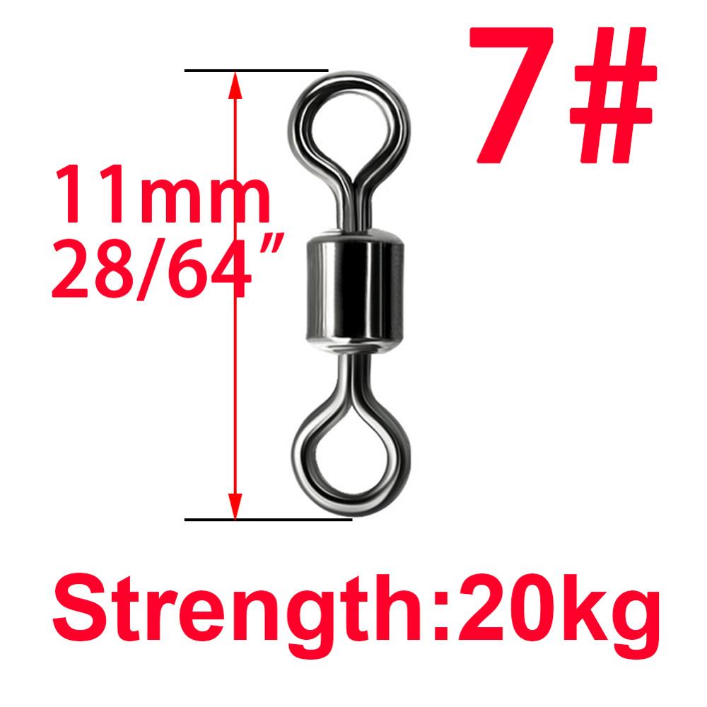 50pcs Ball Bearing Swivel Solid Ring Fishing Connector Barrel Rolling Swivel Lure Goods For Fishing Sea Fishing Accessories Tool