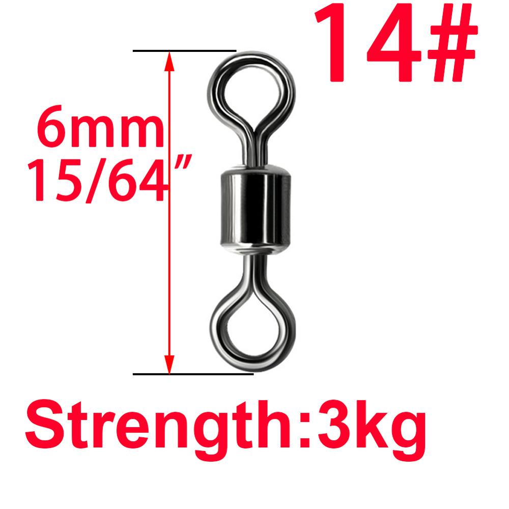 50pcs Ball Bearing Swivel Solid Ring Fishing Connector Barrel Rolling Swivel Lure Goods For Fishing Sea Fishing Accessories Tool