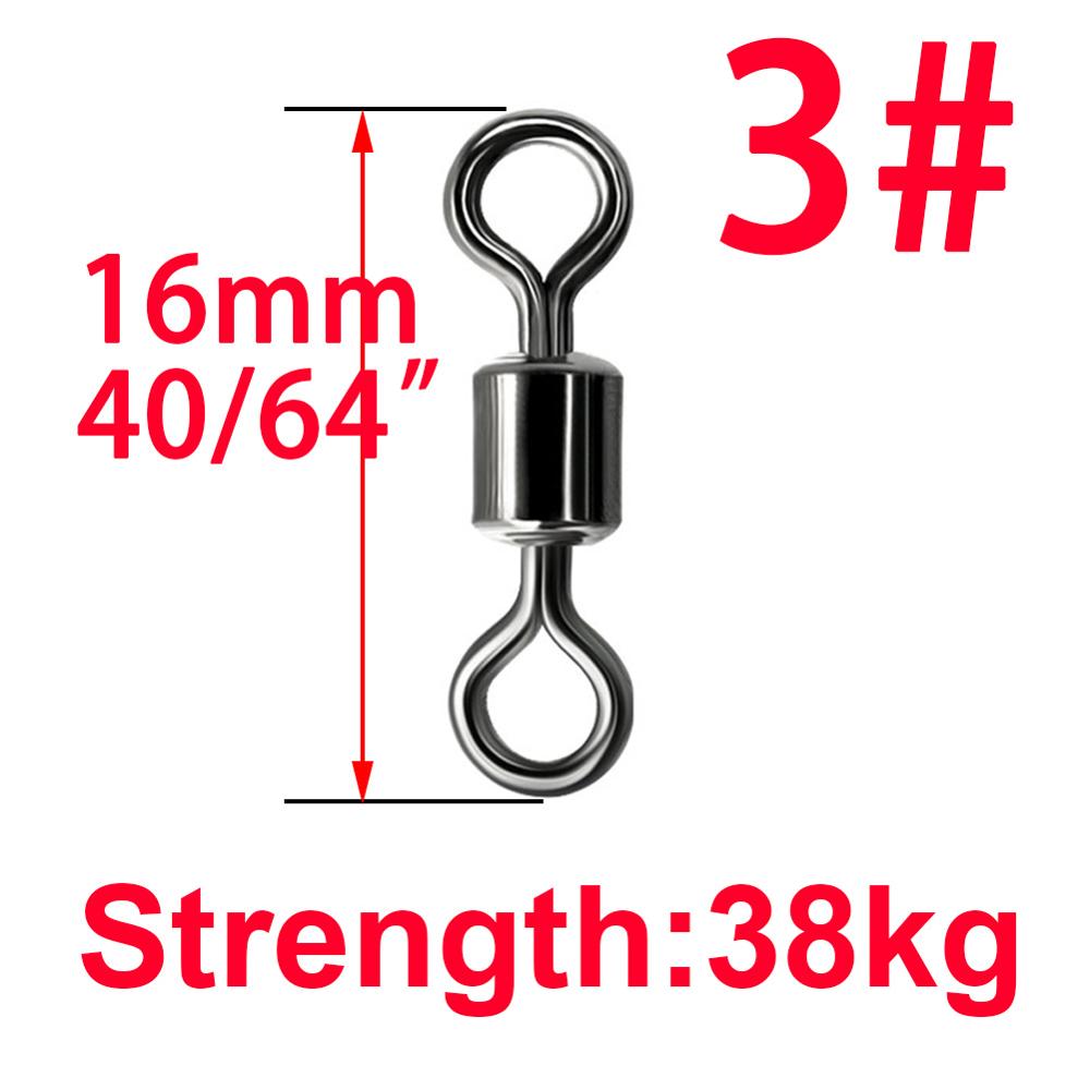 50pcs Ball Bearing Swivel Solid Ring Fishing Connector Barrel Rolling Swivel Lure Goods For Fishing Sea Fishing Accessories Tool