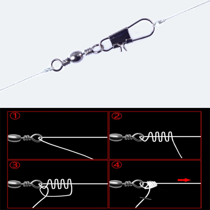 50pcs Swivels Interlock Snap Fishing Lure Tackles Gear Accessories Connector Copper Swivels Pin Bearing Rolling Solid Fish Tool