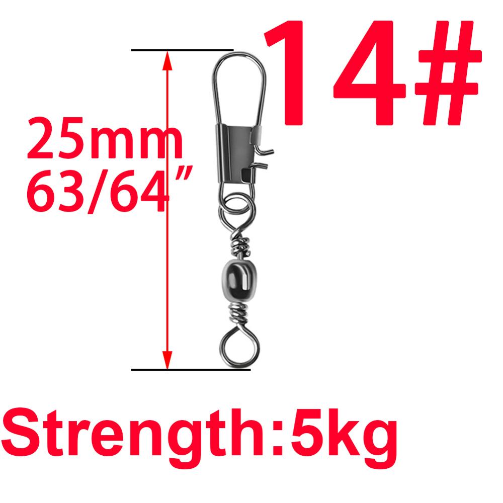 50pcs Swivels Interlock Snap Fishing Lure Tackles Gear Accessories Connector Copper Swivels Pin Bearing Rolling Solid Fish Tool