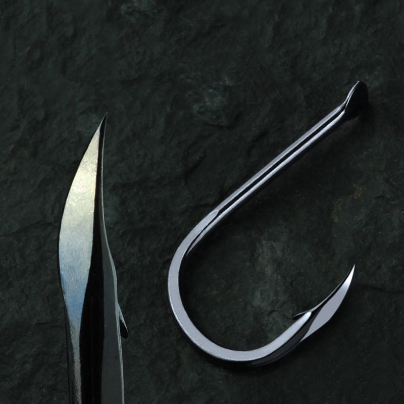 50pcs/lot Fishing Hooks Extremely Sharp High Carbon Steel Barbed 1#- 15 # Big Fish FishHooks Fishing Accessories Tackles Tools