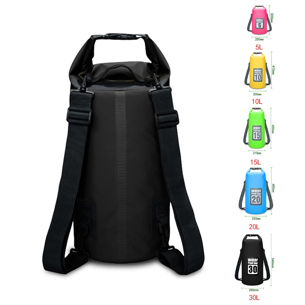 5L/10L/15L/20L/30L Waterproof Bags Dry Bag PVC Waterproof Backpack Sports Bag Rafting Swimming