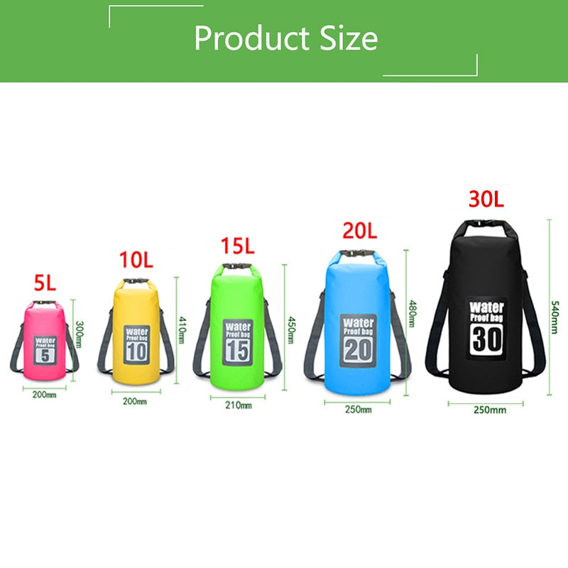 5L/10L/15L/20L/30L Waterproof Bags Dry Bag PVC Waterproof Backpack Sports Bag Rafting Swimming
